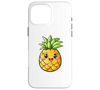 Linda Fruta Kawaii con Cara de piña Feliz Carcasa para iPhone 16 Pro MAX