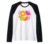 Linda fruta tropical fusión verano Splash Casual Camiseta Manga Raglan