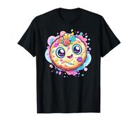 Linda Galleta Sonriente con chispas y Flores Kawaii Camiseta