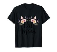 Linda gata Mom Floral Style Minimalista Kitty Lover para Camiseta