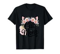 Linda gata Mom Floral Style Minimalista Kitty Lover para Camiseta