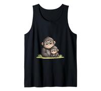 Linda Gorila mamá y bebé Primate Amor Camiseta sin Mangas
