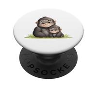 Linda Gorila mamá y bebé Primate Amor PopSockets PopGrip Adhesivo