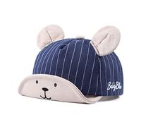 Linda Gorra de Beisbol con Oso Bebe Primavera Verano Sombrero para Niños de Algodón Sun Cap Niño Niña 3 a 18 Meses (Marin Rayé Ours, 6 à 24 Mois)