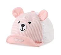 Linda Gorra de Beisbol con Oso Bebe Primavera Verano Sombrero para Niños de Algodón Sun Cap Niño Niña 3 a 18 Meses (Malla Rosa, 3 a 18 Meses)