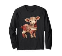 Linda Granja rústica de Cordero con Retazos Manga Larga