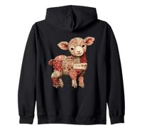 Linda Granja rústica de Cordero con Retazos Sudadera con Capucha