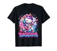 Linda Guitarra de Estrella de Rock Unicornio Cantante de música Rockin Camiseta