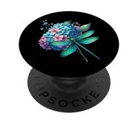 Linda Hortensia Armonía Libélula Acuarela Ver PopSockets PopGrip Adhesivo