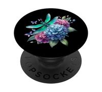 Linda Hortensia Armonía Libélula Acuarela Ver PopSockets PopGrip Adhesivo