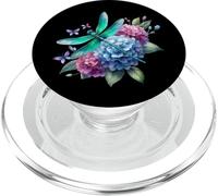 Linda Hortensia Armonía Libélula Acuarela Ver PopSockets PopGrip para MagSafe