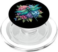Linda Hortensia Armonía Libélula Acuarela Ver PopSockets PopGrip para MagSafe