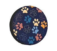 Linda Huella de Pata de Perro Cubierta del Neumático con cordón Bolsas de Almacenamiento de neumáticos, para camionetas, remolques, Autocaravanas, 14in
