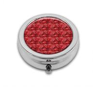 Linda ilustración con fantásticos pétalos florales en paleta de colores cálidos amor romántico personalizado redondo SilverBox bolsillo 2.1 pulgadas - 3 compartimentosBox/pastillero bolsillo