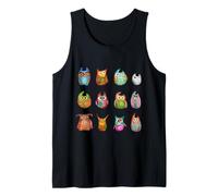 Linda ilustración de búho Colorido diseño de Animales de Dibujos Camiseta sin Mangas