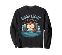 Linda ilustración de búho soñoliento Buenas Noches Hora de Dormir Sudadera