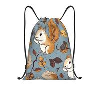 Linda Impresión De Ardilla Bolsa Saco Lazo Deportiva Ajustable Bolsa Trasera para Yoga Mujeres Natación 36X42Cm