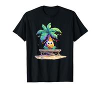 Linda Isla de Palmeras navideñas Tropicales Kawaii Camiseta