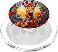 Linda Jirafa Africana Parches Marrones Amantes de los Animales Salvajes PopSockets PopGrip para MagSafe
