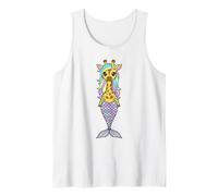 Linda Jirafa Sirena Pastel Arco Iris Pelo Animal Mezcla Camiseta sin Mangas