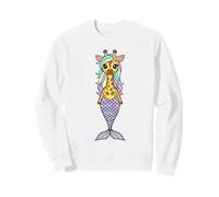 Linda Jirafa Sirena Pastel Arco Iris Pelo Animal Mezcla Sudadera