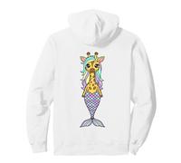 Linda Jirafa Sirena Pastel Arco Iris Pelo Animal Mezcla Sudadera con Capucha