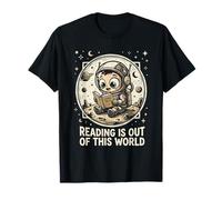 Linda Lectura de Astronauta está Fuera de Este Mundo Bookworm Niño Camiseta