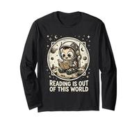 Linda Lectura de Astronauta está Fuera de Este Mundo Bookworm Niño Manga Larga