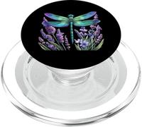 Linda libélula y flor de lavanda acuarela verano PopSockets PopGrip para MagSafe