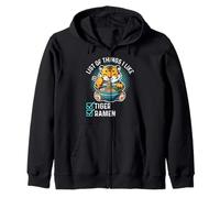 Linda lista de tigres kawaii de cosas que me gustan amantes del ramen Sudadera con Capucha