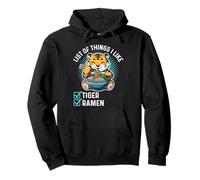 Linda lista de tigres kawaii de cosas que me gustan amantes del ramen Sudadera con Capucha