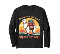 Linda Llama Amantes de los Viajes Adventure You Say? Alpaca Mis Bolsas Manga Larga