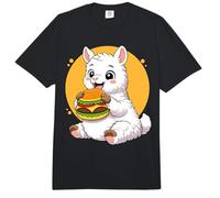 Linda Llama Comiendo Hamburguesa Divertido Kawaii Animal Food Lover Comfort Colors Adult Heavyweight T-Shirt