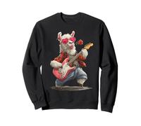 Linda Llama Tocando Guitarrista Animal Día de San Valentín Sudadera