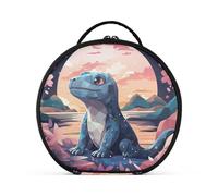 Linda Luna De Komodo Bolsa de Maquillaje Organizador de Circular Cosméticos Bolsas Creatividad con Divisor Ajustable para Mujeres