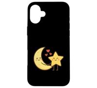 Linda Luna y Estrella tomados de la Mano Carcasa para iPhone 16 Plus