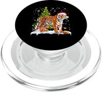 Linda luz de Navidad Tigre Divertido Amante del Tigre PopSockets PopGrip para MagSafe