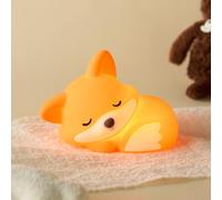 Linda luz nocturna de zorro, lámpara de animales, silicona de grado alimenticio, recargable, regulable, 2 niveles regulables, luz nocturna de guardería para decoración de escritorio, regalos