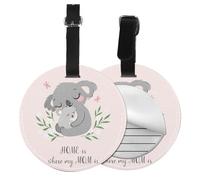 Linda mamá koala y bebé,Etiquetas de equipaje de cuero sintético con nombre, etiquetas de viaje duraderas, 2 unidades