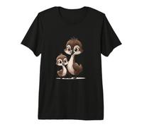 Linda mamá pájaro y bebé Patito Dibujos Animados Camiseta Premium