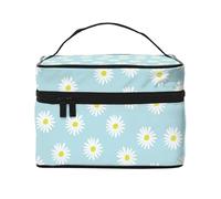Linda Margarita Flor Florales Azul, Bolsa de Maquillaje Bolsa de cosméticos Bolsa de artículos de tocador de Viaje portátil Estuche para lápices Bolsa de artículos de tocador