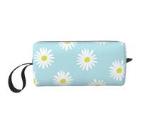 Linda Margarita Flor Florales Azul, Bolsa de Maquillaje Bolsa de cosméticos Bolsa de artículos de tocador de Viaje portátil Bolsa de Maquillaje