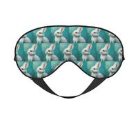 Linda máscara de sueño para los ojos de conejo blanco para dormir, máscara de sueño que bloquea perfectamente la luz para mujeres y hombres, diadema suave y cómoda para viajar