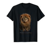 Linda Melena de león Gato Motivacional Amante de Mascotas Estado de ánimo Camiseta gráfica económica, Hombre, Negro, S