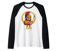 Linda mitología Griega Dios Ares Antigua Grecia Chibi Camiseta Manga Raglan