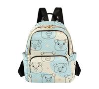 Linda mochila acolchada de moda con diseño de lunares y dibujos animados para mujer, diseño de ondas, ligera, Lindo diseño de lunares, color negro, Medium, Mochilas Daypack
