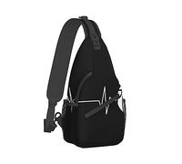 Linda mochila con bandolera, mochilero, latido del corazón, baloncesto, arte en blanco y negro, mochila cruzada, estuche para cámara, gimnasio, bandolera, mochila, bolsa de senderismo al aire libre