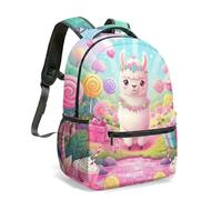 Linda mochila con estampado completo de alpaca y arcoíris de 16 pulgadas para niños, mochila escolar de diseño caprichoso, bolsa de viaje para niñas, 08., L, Casual
