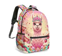 Linda mochila con estampado completo de alpaca y arcoíris de 16 pulgadas para niños, mochila escolar de diseño caprichoso, bolsa de viaje para niñas, 06., L, Casual