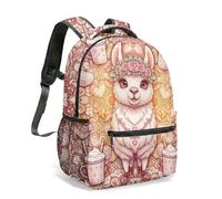 Linda mochila con estampado completo de alpaca y arcoíris de 16 pulgadas para niños, mochila escolar de diseño caprichoso, bolsa de viaje para niñas, 04., L, Casual